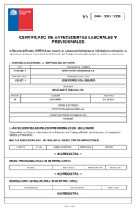 Certificado de Antecedentes Laborales y Previsionales